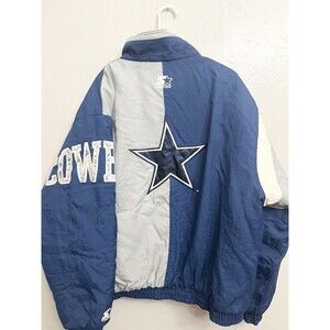 Dallas Cowboys Starter Jacket Size XL Vintage 90's NFL Big Logo Quilted Coat